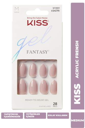 Kiss Jel Takma Tırnak Yapıştırıcılı ve Çift Taraflı Bant Yapıştıcı Oval Pembe - 1