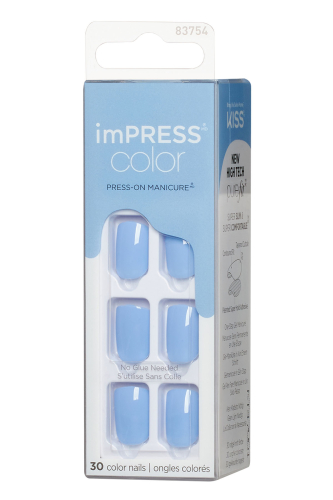 İmpress Color Kendinden Yapışkanlı Takma Tırnak Kısa Parlak Mavi - 2