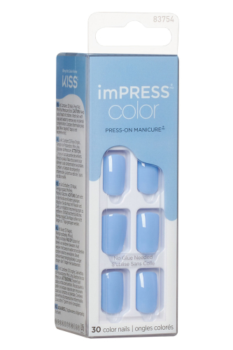 İmpress Color Kendinden Yapışkanlı Takma Tırnak Kısa Parlak Mavi - 3
