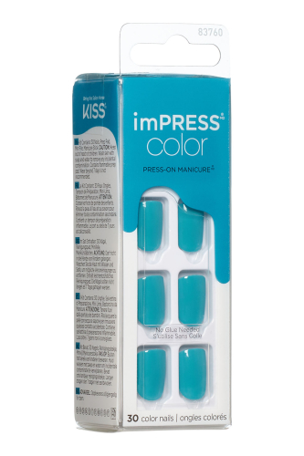 İmpress Color Kendinden Yapışkanlı Takma Tırnak Kısa Parlak Turkuaz - 2