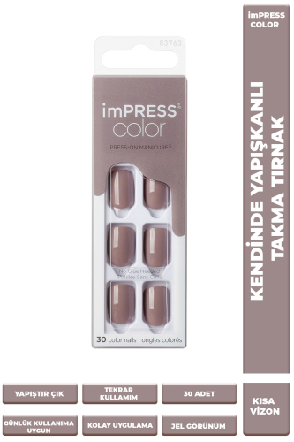 İmpress Color Kendinden Yapışkanlı Takma Tırnak Kısa Vizon - 1