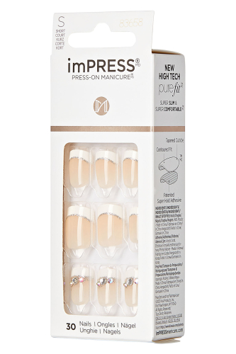 İmpress Kendinden Yapışkanlı Takma Tırnak Kısa French Taşlı - 2