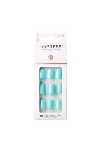 İmpress Kendinden Yapışkanlı Takma Tırnak Kısa Yeşil Simli - 1