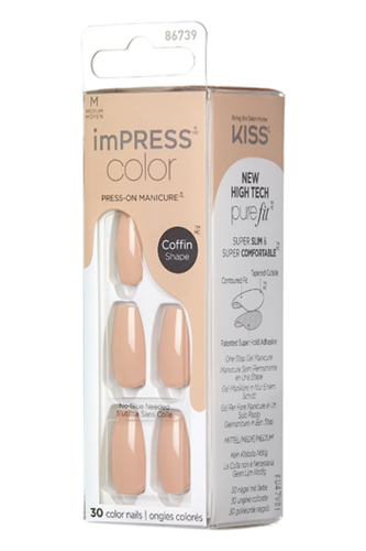 İmpress Color Kendinden Yapışkanlı Takma Tırnak Uzun Nude Latte - 3