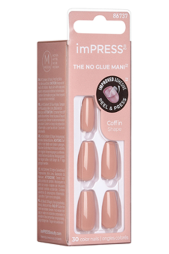 İmpress Color Kendinden Yapışkanlı Takma Tırnak Uzun Nude Kiremit - 2