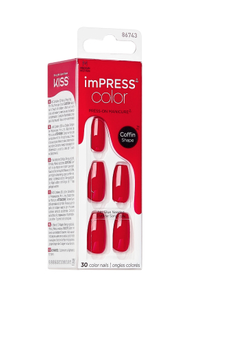 İmpress Color Kendinden Yapışkanlı Takma Tırnak Uzun Kırmızı - 2