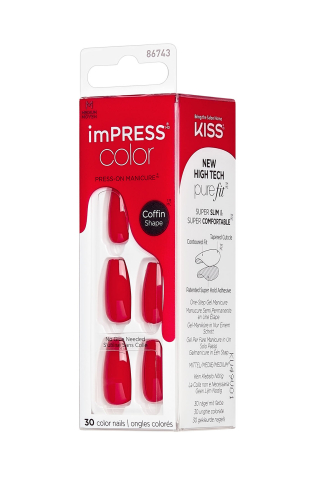 İmpress Color Kendinden Yapışkanlı Takma Tırnak Uzun Kırmızı - 3