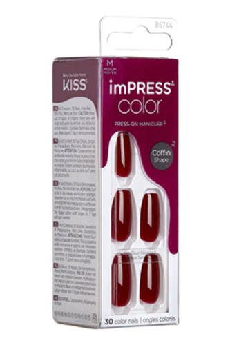 İmpress Color Kendinden Yapışkanlı Takma Tırnak Uzun Bordo - 2