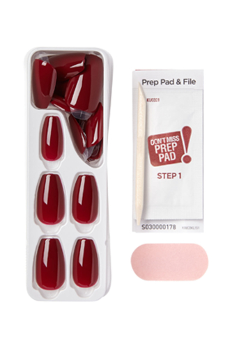 İmpress Color Kendinden Yapışkanlı Takma Tırnak Uzun Bordo - 4