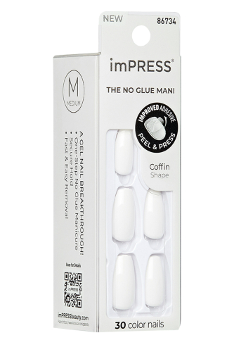 İmpress Color Kendinden Yapışkanlı Takma Tırnak Uzun Beyaz - 2