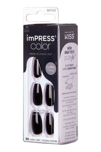 İmpress Color Kendinden Yapışkanlı Takma Tırnak Uzun Siyah - 3