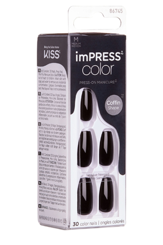 İmpress Color Kendinden Yapışkanlı Takma Tırnak Uzun Siyah - 4