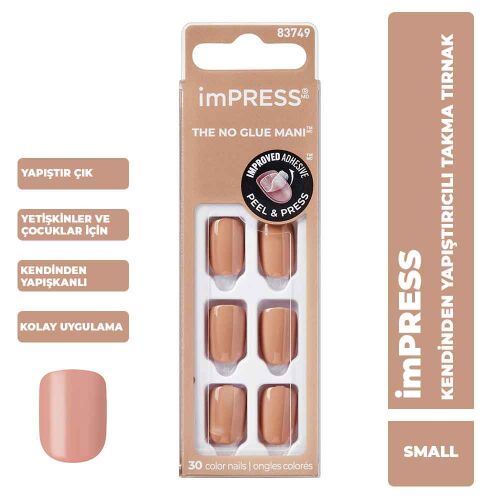 İmpress Color Kendinden Yapışkanlı Takma Tırnak Kısa Tarçın - 1