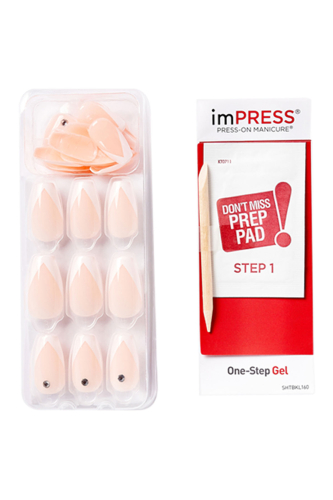 İmpress Kendinden Yapışkanlı Takma Tırnak Uzun Oval French Taşlı - 2