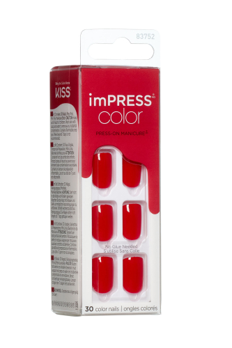 İmpress Color Kendinden Yapışkanlı Takma Tırnak Kısa Parlak Kırmızı - 2