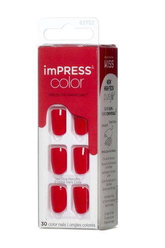 İmpress Color Kendinden Yapışkanlı Takma Tırnak Kısa Parlak Kırmızı - 3