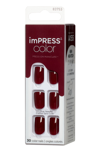 İmpress Color Kendinden Yapışkanlı Takma Tırnak Kısa Bordo - 3