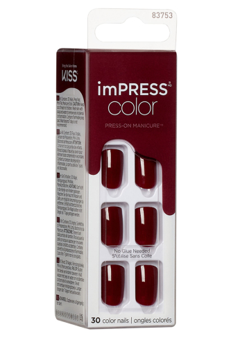İmpress Color Kendinden Yapışkanlı Takma Tırnak Kısa Bordo - 2