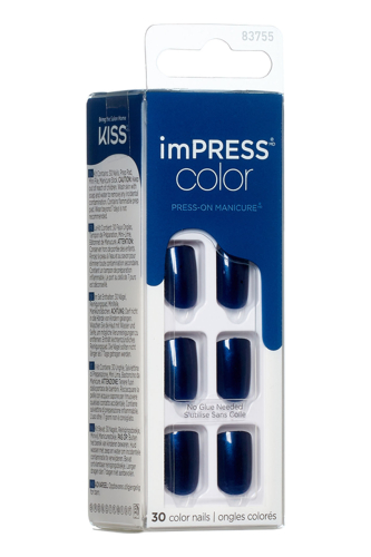 İmpress Color Kendinden Yapışkanlı Takma Tırnak Kısa Parlak Lacivert - 2