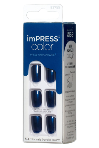 İmpress Color Kendinden Yapışkanlı Takma Tırnak Kısa Parlak Lacivert - 3