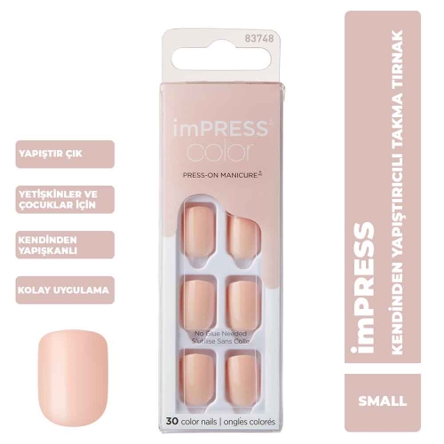 İmpress Color Kendinden Yapışkanlı Takma Tırnak Kısa Nude - 1