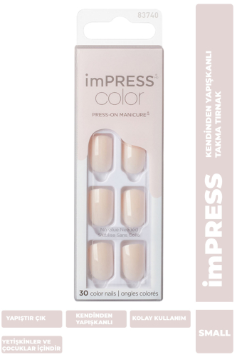 İmpress Color Kendinden Yapışkanlı Takma Tırnak Kısa Nude - 1