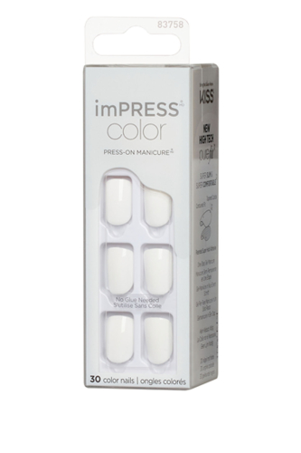 İmpress Color Kendinden Yapışkanlı Takma Tırnak Kısa Beyaz - 3