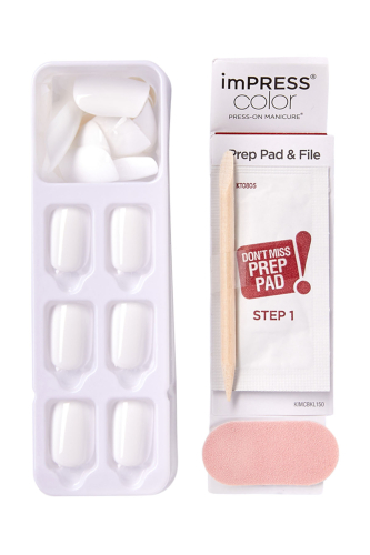 İmpress Color Kendinden Yapışkanlı Takma Tırnak Kısa Beyaz - 4