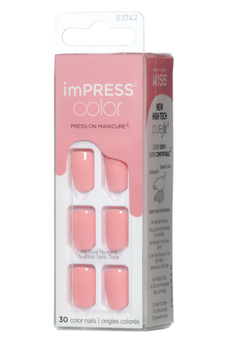 İmpress Color Kendinden Yapışkanlı Takma Tırnak Kısa Parlak Şeker Pembe - 3