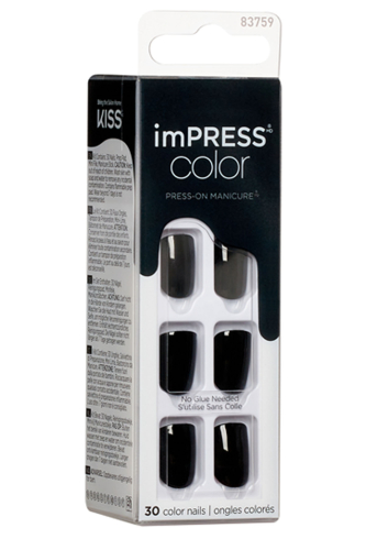 İmpress Color Kendinden Yapışkanlı Takma Tırnak Kısa Parlak Siyah - 2