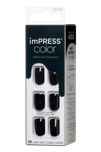 İmpress Color Kendinden Yapışkanlı Takma Tırnak Kısa Parlak Siyah - 3