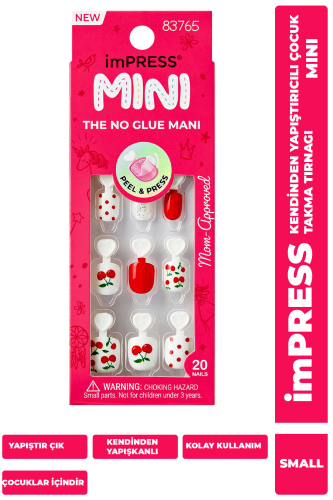 İmpress Mini Kendinden Yapışkanlı Çocuk Takma Tırnağı Kırmızı Desenli - 1