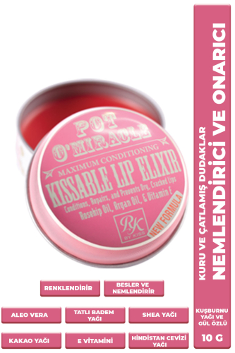 Pot O'Miracle Yoğun Nemlendirici, Renklendirici ve Onarıcı Dudak Bakımı Kuşburnu Yağı & Gül Özlü 10 G - Ruby Kisses