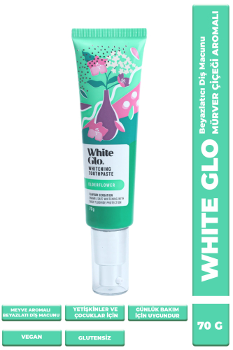 White Glo Glutensiz Vegan Diş Macunu Mürver Çiçeği Aromalı 70 G - White Glo